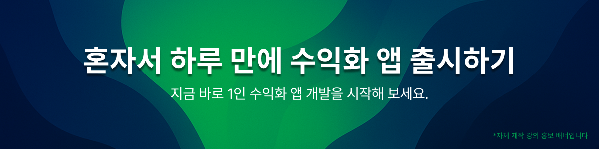 비전공자 혼자서 하루 만에 수익화 앱 출시하기